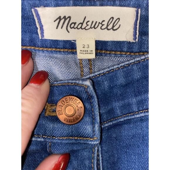MADEWELL Denim A-Line Skirt Size 23 Button Front Blue Pockets Women’s - Picture 4 of 4